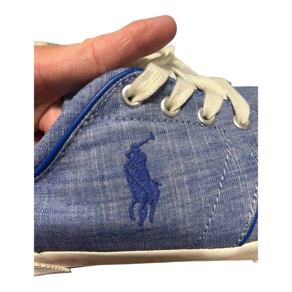 Ralph Lauren Blue Cream Sneakers Casual Comfort(Faxon low) - Picture 7 of 15